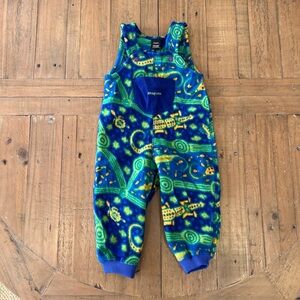Patagonia Vintage Synchilla Crocodile Overalls Kids 12-18 Months Fleece Snowbib
